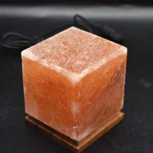 Himalayan Salt USB Cube Lamp 100% Hand Crafted Pink Salt Colour Change USB Lamp Healing Ionizing Gift